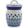 Polish Pottery 4?-inch Jar with Lid made by Ceramika Artystyczna (Water Tulip Theme) + Certificate of Authenticity