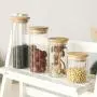 Danmu 5Pcs a Set Lead Free Borosilicate Glass Storage Jars Kitchen Jars Food Storage Jars with Airtight Bamboo Lids, Kitchen Storage Containers, 6oz 8.5oz 10oz 12.8oz 17oz Danmu 5Pcs a Set Lead Free Borosilicate Glass Storage Jars Kitchen Jars Food Storage Jars with Airtight Bamboo Lids, Kitchen Storage Containers, 6oz 8.5oz 10oz 12.8oz 17oz