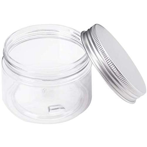 Bekith 20 Pack 4 Ounce Clear Plastic Storage Jars Containers With Screw-on Lids, Refillable BPA Free Small Round Slime Containers for Kitchen & Household Storage