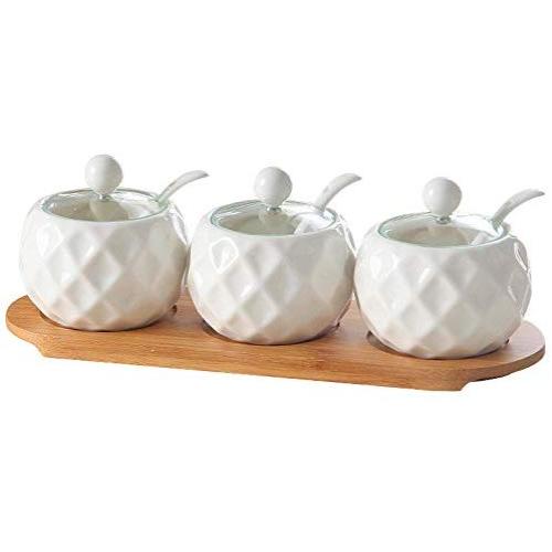 TNKML Ceramic Spice Jar Storage Tank Sugar Can Salter Spice Jar Spice Box Kitchen Tool Home Decor Creative Gift