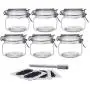YEBODA 16oz Food Storage Canister Glass Jars with Clamp Airtight Lids and Silicone Gaskets for Multi-Purpose Kitchen Containers - Clear Square (6 Pack) YEBODA 16oz Food Storage Canister Glass Jars with Clamp Airtight Lids and Silicone Gaskets for Multi-Purpose Kitchen Containers - Clear Square (6 Pack)