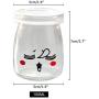 Sunormi 100ml Emoticon Design Pudding Yogurt Glass Jars With Lids 3oz,6Pcs