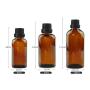 3PCS 30ml/1oz Refillable Empty Amber Glass Vial Essential Oil Bottle Cosmetic Container Dispenser Holder Jars Pot With Orifice Reducer and Black Cap for Aromatherapy Perfume Colognes Lab Chemicals