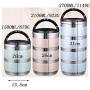 Thermos Food Jar Multi-storey Thermos 304 Stainless Food Flask,Leakproof Insulated Food Containers, Insulated Bag,Portable Handle (Color : Gold, Size : 1500ML)