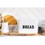 Metal Bread Box - Countertop Space-Saving, Extra Large, High Capacity Bread Storage Bin for your Kitchen - Holds 2+ Loaves - White with Bold BREAD Lettering