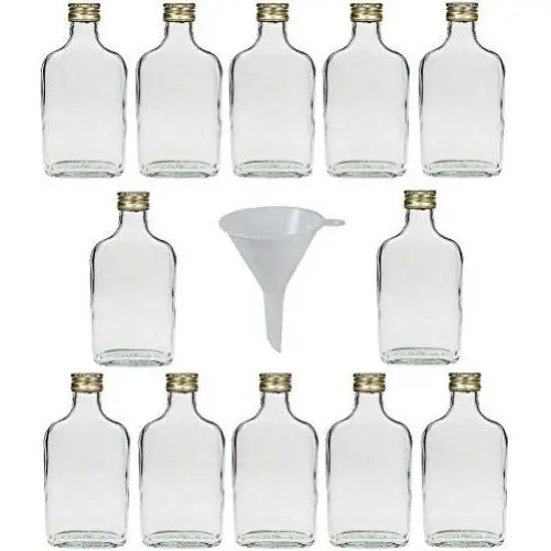 Viva Haushaltswaren Set of 12 Glass Bottles Schnapps Bottles 200ml. A Funnel Viva Haushaltswaren Set of 12 Glass Bottles Schnapps Bottles 200ml. A Funnel