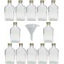 Viva Haushaltswaren Set of 12 Glass Bottles Schnapps Bottles 200ml. A Funnel