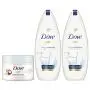Dove Körperwaschmittel und Körperpeeling, Peeling und tiefe Feuchtigkeit – 3er Set