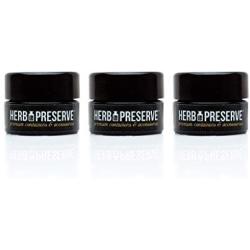 Herb Preserve Half Gram (5 Ml) Capacity Palm Size Screwtop Jar Black Ultraviolet Refillable Glass Stash 3-Pack Set