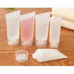 20 Pcs 5 ML 0.17OZ Transparent Empty Refillable Soft Tube Portable Squeeze Bottle with Screw Cap Facial Cleanser Lotion Cream Toothpaste Sample Dispense Vials Container for Travel