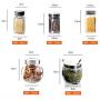 Kitchen Storage Containers Glass Jars Set,Iron Spice Rack Send Spoon Pack of 8,Stainless Steel Spice Jars Oil Vinegar Pot Kitchen Supplies,b