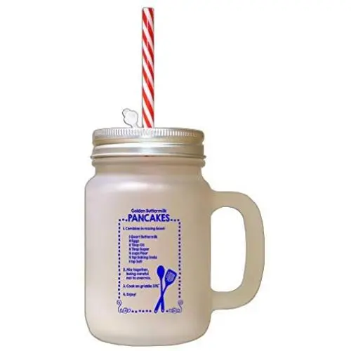 Royal Blue Golden Buttermilk Pancakes Kitchen Recipe Frosted Glass Mason Jar With Straw Royal Blue Golden Buttermilk Pancakes Kitchen Recipe Frosted Glass Mason Jar With Straw