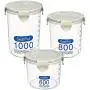 Ensemble de contenants de rangement alimentaire LLY, 3 tailles différentes, récipients en plastique transparent de qualité alimentaire pour grains, céréales – 3 pièces. Ensemble de contenants de rangement alimentaire LLY, 3 tailles différentes, récipients en plastique transparent de qualité alimentaire pour grains, céréales – 3 pièces.