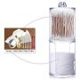 Creative Clear Acrylic Storage Jar Holder Transparent Cotton Swabs Stick Cosmetic Makeup Cotton Pad Jar Makeup Organizer Case,White