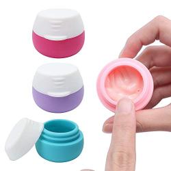 VECH Travel Accessories Containers Sets, Silicone Cream Jars for Toiletries Sealed Lids Bottle Cosmetic/Formula Containers for Face Hand Body Cream 20ml (4 Pieces)