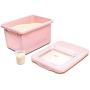 Daycount Food Storage Bucket With Lid, Thickening Plastic Box Sealed Cans Rice Container for Miscellaneous Grains, Dried Fruit, Snacks and Nuts Large Capacity 10kg/22 pounds (Pink)