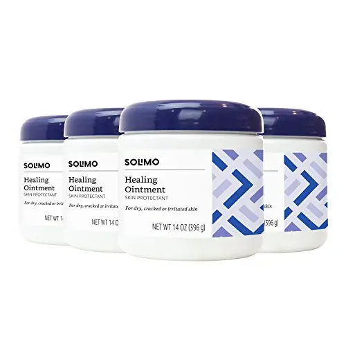 Amazon Brand - Solimo Healing Ointment Skin Protectant for Dry and Cracked Skin, Fragrance Free, 14 Ounce (Pack of 4) Amazon Brand - Solimo Healing Ointment Skin Protectant for Dry and Cracked Skin, Fragrance Free, 14 Ounce (Pack of 4)