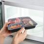 FLERISE Essensbehälter 10er Pack 3-Kammer-Boxen mit Deckeln, mikrowellengeeignet/spülmaschinenfest/eiswürfelgeeignet…