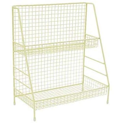 Multifunctional Kitchen Bottle Jar Storage Rack Living Room Bedroom Storage Rack Cosmetics 2-tier Finishing Rack Iron Black Shelf (Color : Beige)