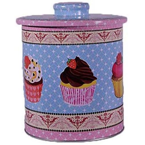Tin Bucket Canister Metal Iron Storage Box with Lid