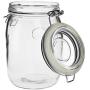 Nicola Spring Heart Design Glass Storage Airtight Food Preserve Jar with Clip Fasten, 1L