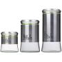 Cwg Set of 3 Stainless Steel Glass Storage Jars - Multipurpose Food Storage Canisters for Coffee Sugar Miscellaneous grains Snack Tea Candy