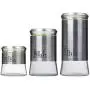 3er Edelstahl Glas Lagerbehälter - Vielseitige Lebensmittelbehälter für Kaffee, Zucker, Getreide, Snacks, Tee, Süßigkeiten