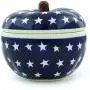 Polish Pottery 4?-inch Apple Shaped Jar (America The Beautiful Theme) + Certificate of Authenticity Polish Pottery 4?-inch Apple Shaped Jar (America The Beautiful Theme) + Certificate of Authenticity