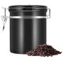 Lazmin Coffee Container Airtight, Stainless Steel Vacuum Sealed Kitchen Sotrage Canister for Coffee with CO2 Valve(Black)