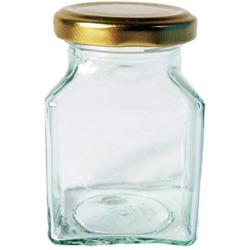 Nutleys 200 ml Square Jam/Chutney Jars with Gold Lids (6-Piece)