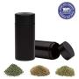 Galapagoz Smell Proof Container Stash Airtight Storage Jar Herb Aluminum Storage Sealed USA 2 Pcs Black