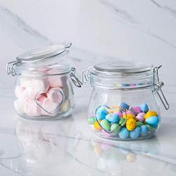 Nicola Spring Heart Glass Storage Jar with Airtight Clip Lid - 500ml - Clear Seal