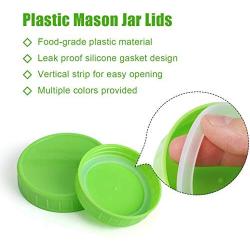 Faylop 10pcs Regular Mouth and 10pcs Wide Mouth Jar Lids Plastic Storage Caps for Mason