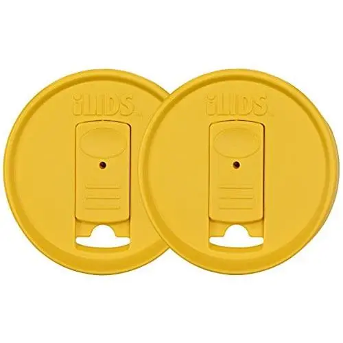 iLIDS Mason Jar Drink Lid, Regular Mouth, Yellow, Pack of 2 iLIDS Mason Jar Drink Lid, Regular Mouth, Yellow, Pack of 2