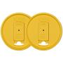 iLIDS Mason Jar Drink Lid, Regular Mouth, Yellow, Pack of 2