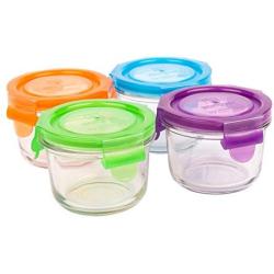 Wean Green Glass Baby Food Storage Containers, Wean Bowl 5.4 ounces, Garden Pack (4 pack)