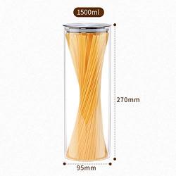 Sealed jar glass Transparent Moisture proof Household Glass bottle storage jar Storage tank Storage bottle Multiple sizes (Size : 1500ml)