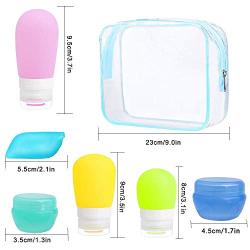 Travel Bottles, Standie 17PCS Leakproof Silicone Travel Toiletry Squeeze Bottle Set Cosmetic Toiletry Containers for Shampoo Lotion Condiment