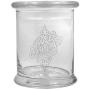 12 oz Clear Glass storage Herb Stash Jar and Lid with Harley Davidson Logo