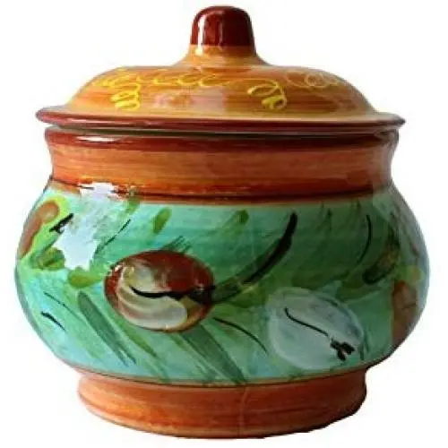 Storage Jar - 1 Quart - Hand Painted in Spain - Tulip Design Storage Jar - 1 Quart - Hand Painted in Spain - Tulip Design