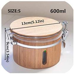 Kitchen Storage jars For Bulk Products Container With Lid Organizer Easy Lock Case Airtight Cans Receive Spice box wooden,B028-1S