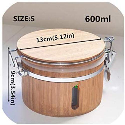 Kitchen Storage jars For Bulk Products Container With Lid Organizer Easy Lock Case Airtight Cans Receive Spice box wooden,B028-1S
