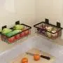 Schrankaufbewahrung Küchenorganisation Gewürzregal Körbe Würze-Anzeige Hängehalter Wandmontierte Metallregale Behälter Aufbewahrung für Pantry Badezimmer Wäscherei Garage