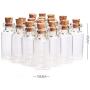 4Pcs 1840MM 5ML Glass Bottles Wishing Floating Bottle Empty Sample Storage Jars with Cork Stoppers - Transparent