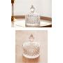 FUYU Exquisite Embossed Crystal Glass Candy Box with Lid Jewelry Storage Jar