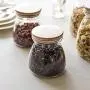 Conteneur de Rangement Transparent en Plastique ou Verre pour Graines, Thé, Café, Sucre, Sel (1100ml/700ml ou 800ml)