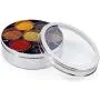 Zinel Stainless Steel Spice Box/Masala Dabba with 7 Comparments and Transparent Lid, 16cm