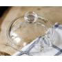 Clear Glass Sugar Bowl Salt Spice Pot Pepper Storage Jar Seasoning Pot Container Condiment Box Holder with Lid and Spoon for Home Kitchen, Round
