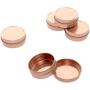 Mimi Pack 24 Pack Tins 2 oz Shallow Round Tins with Solid Slip Lids Empty Tin Containers Cosmetics Tins Party Favors Tins and Food Storage Containers (Rose Gold)
