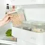 Storage Baskets - Plastic Food Storage Box for Kitchen Food Keep Fresh Jar Bins Container Space-Saving Fridge Storage Boxes